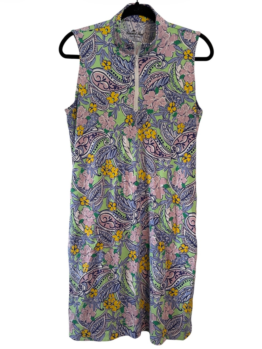 Coconut Row Palm Beach Pastel Colors Patterned Dress